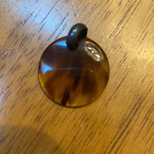 Tortoise Shell Oval 1” Pendant